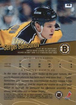 1998-99 Finest - No Protectors #48 Sergei Samsonov Back