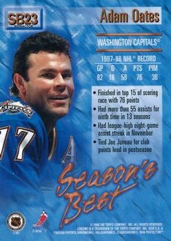 1998-99 O-Pee-Chee Chrome - Season's Best Refractors #SB23 Adam Oates Back