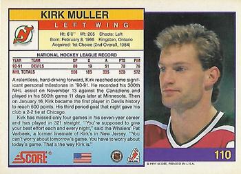 1991-92 Score American #110 Kirk Muller Back