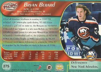 1998-99 Pacific - Ice Blue #275 Bryan Berard Back
