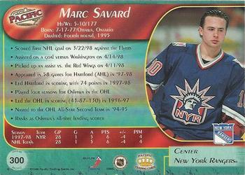 1998-99 Pacific - Ice Blue #300 Marc Savard Back