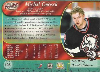 1998-99 Pacific - Red #105 Michal Grosek Back