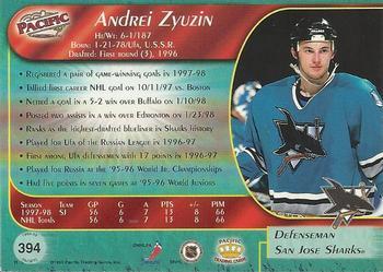 1998-99 Pacific - Red #394 Andrei Zyuzin Back