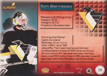 1998-99 Pacific Aurora - Championship Fever Silver #39 Tom Barrasso Back