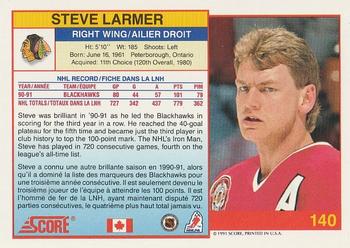 1991-92 Score Canadian Bilingual #140 Steve Larmer Back