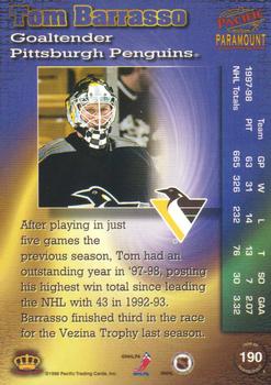 1998-99 Pacific Paramount - Copper #190 Tom Barrasso Back