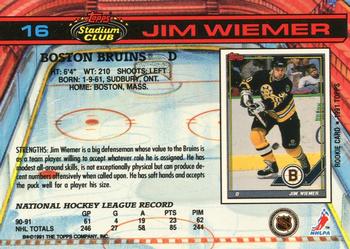 1991-92 Stadium Club #16b Jim Wiemer Back