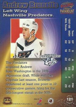 1998-99 Pacific Paramount - Silver #121 Andrew Brunette Back