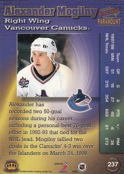 1998-99 Pacific Paramount - Silver #237 Alexander Mogilny Back