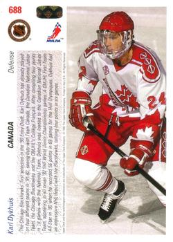 1991-92 Upper Deck #688 Karl Dykhuis Back