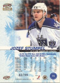 1998-99 Pacific Revolution - Ice Shadow #70 Jozef Stumpel Back
