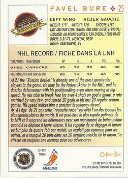 1992-93 O-Pee-Chee #25 Pavel Bure Back