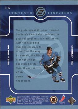 1998-99 Upper Deck - Fantastic Finishers #FF24 Owen Nolan Back