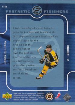 1998-99 Upper Deck - Fantastic Finishers #FF26 Jason Allison Back