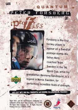 1998-99 Upper Deck - Profiles Tier 2 (Quantum Bronze) #P11 Peter Forsberg Back