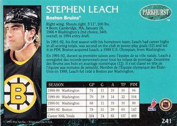 1992-93 Parkhurst #241 Stephen Leach Back