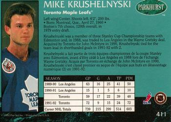 1992-93 Parkhurst #411 Mike Krushelnyski Back