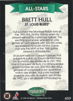 1992-93 Parkhurst #459 Brett Hull Back
