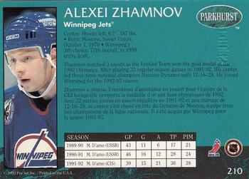 1992-93 Parkhurst - Emerald Ice #210 Alexei Zhamnov Back