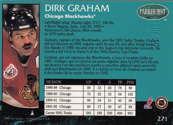 1992-93 Parkhurst - Emerald Ice #271 Dirk Graham Back