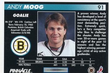 1992-93 Pinnacle #91 Andy Moog Back