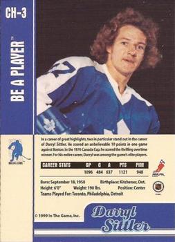 1999-00 Be a Player Memorabilia - Canadian Hobby #CH-3 Darryl Sittler Back