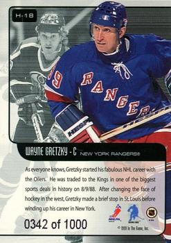 1999-00 Be a Player Memorabilia - Heritage Ruby #H-18 Wayne Gretzky Back