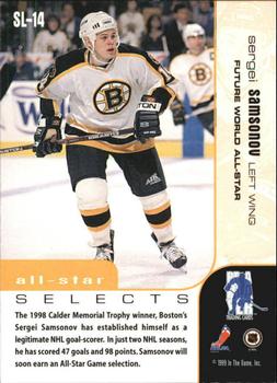 1999-00 Be a Player Memorabilia - All-Star Selects Gold #SL-14 Sergei Samsonov Back