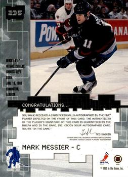 1999-00 Be a Player Millennium Signature Series - Autographs #235 Mark Messier Back