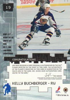 1999-00 Be a Player Millennium Signature Series - Autographs Gold #19 Kelly Buchberger Back