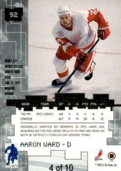 1999-00 Be a Player Millennium Signature Series - Emerald #92 Aaron Ward Back