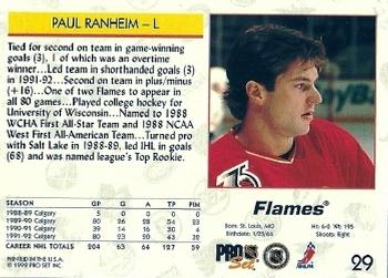 1992-93 Pro Set #29 Paul Ranheim Back