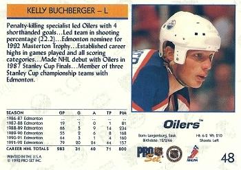 1992-93 Pro Set #48 Kelly Buchberger Back