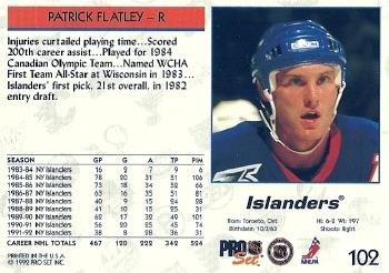 1992-93 Pro Set #102 Patrick Flatley Back