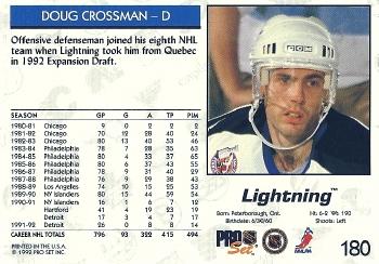 1992-93 Pro Set #180 Doug Crossman Back