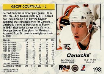 1992-93 Pro Set #198 Geoff Courtnall Back