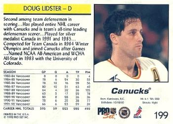 1992-93 Pro Set #199 Doug Lidster Back