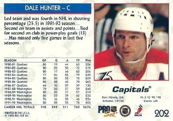 1992-93 Pro Set #202 Dale Hunter Back