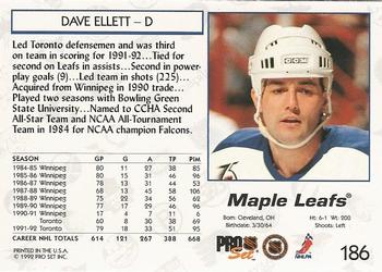 1992-93 Pro Set #186 Dave Ellett Back