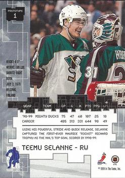 1999-00 Be a Player Millennium Signature Series - Prototypes #1 Teemu Selanne Back