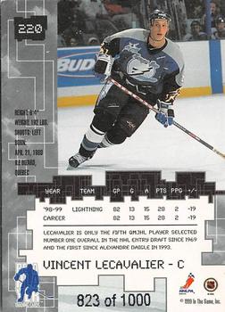 1999-00 Be a Player Millennium Signature Series - Ruby #220 Vincent Lecavalier Back