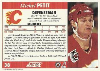 1992-93 Score #38 Michel Petit Back