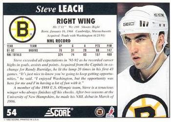 1992-93 Score #54 Steve Leach Back