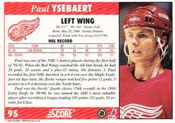 1992-93 Score #95 Paul Ysebaert Back