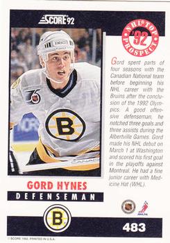 1992-93 Score #483 Gord Hynes Back