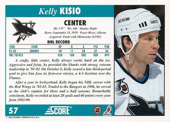 1992-93 Score #57 Kelly Kisio Back