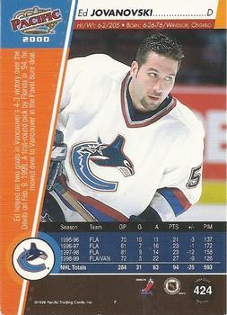 1999-00 Pacific - Gold #424 Ed Jovanovski Back