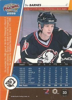 1999-00 Pacific - Ice Blue #33 Stu Barnes Back