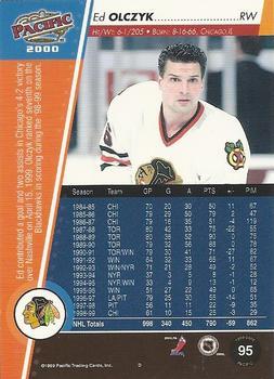 1999-00 Pacific - Ice Blue #95 Ed Olczyk Back