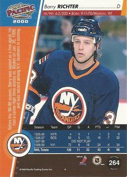 1999-00 Pacific - Ice Blue #264 Barry Richter Back